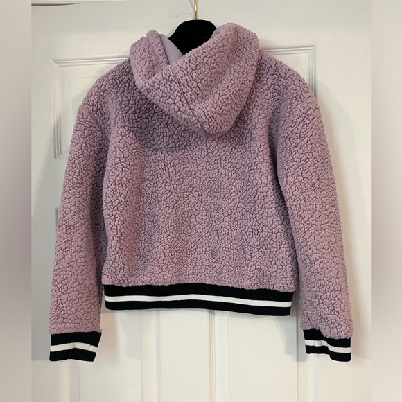 Rockets of Awesome Lilac Sherpa Hoodie purple fuzzy comfortable size 12 EUC - Picture 3 of 7